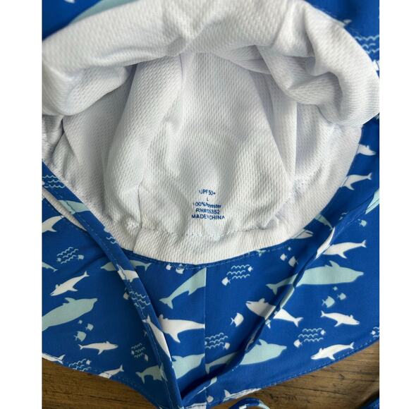 LOT of 2 Kids Shark Bucket Sun Protection Hat UPF/UV 50+ Adjustable Drawstring - Picture 7 of 9